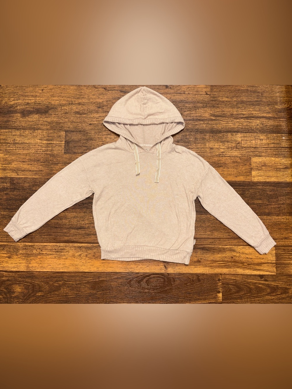 Light Beige Women's Hooded Pullover Sweatshirt